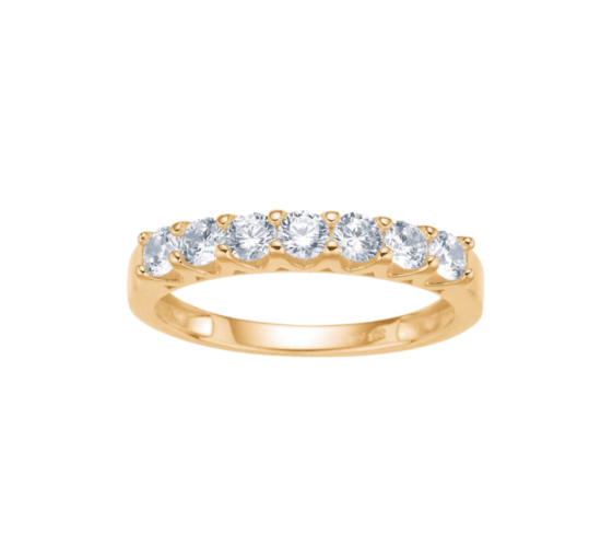 Guld & sølv design guld ring med zirkonia
